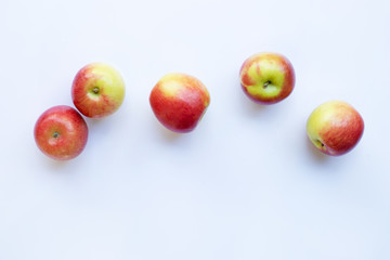 Apples isolated on white background. Top view