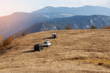 Trip with off road vehicle outdoor