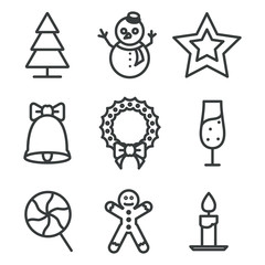 Christmas Icon set in Flat Design Style