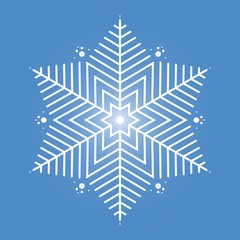 White snowflake. Vector