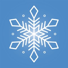 Blue gradient christmas winter background with snowflakes.