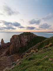 Cloudy sunset view at Cape Woolamai, Phillip Island, Australia.