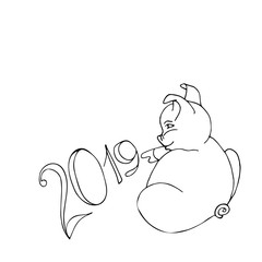 Obraz premium Coloring the Cute Cartoon Pig. Educational Game for Kids. Vector illustration