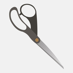The hairdressing scissors icon. Barbershop symbol. Flat