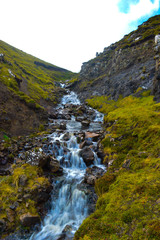 waterfall in the mountains