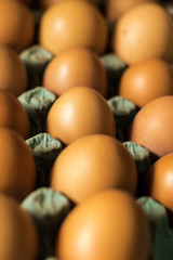 red eggs in the market close up 
