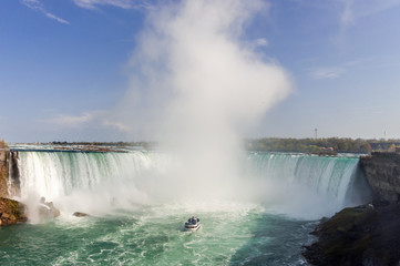 Obraz na płótnie Canvas View at Niagara Falls from Canadian side at summer time