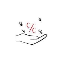 Interest received 2 colored hand drawn icon. Interest received colored element illustration. Outline symbol design from finance set