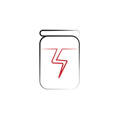 Energy dose 2 colored hand drawn icon. Energy dose colored element illustration. Outline symbol design from fitness set