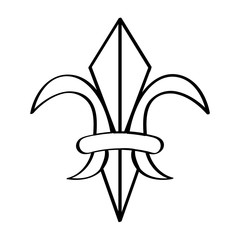 Mardi gras symbol. Fleur de lys outline. Vector illustration design