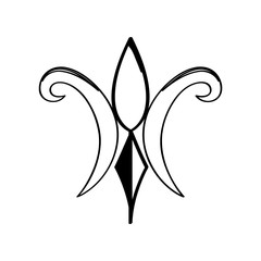 Mardi gras symbol. Fleur de lys outline. Vector illustration design