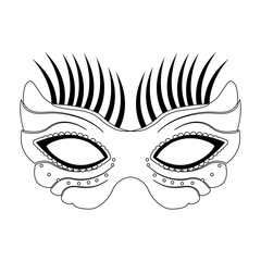 Outline of a mardi gras mask. Vector illustration design