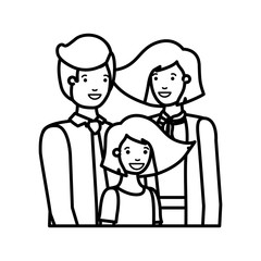 parents couple with daugether avatar character