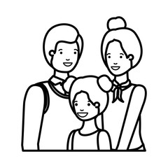 parents couple with daugether avatar character