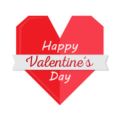 Geometric heart shape. Valentine day. Vector illustration design