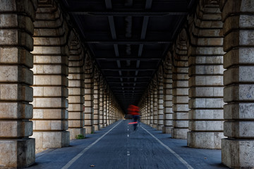 Paris, France - October 31, 2017: Bercy bridge archway in Paris city