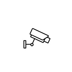 security camera service line black icon on white background