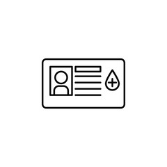 blood donation, card icon. Element of blood donation icon. Thin line icon for website design and development, app development