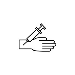 hand, blood icon. Element of blood donation icon. Thin line icon for website design and development, app development