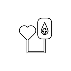 heart, blood donation icon. Element of blood donation icon. Thin line icon for website design and development, app development