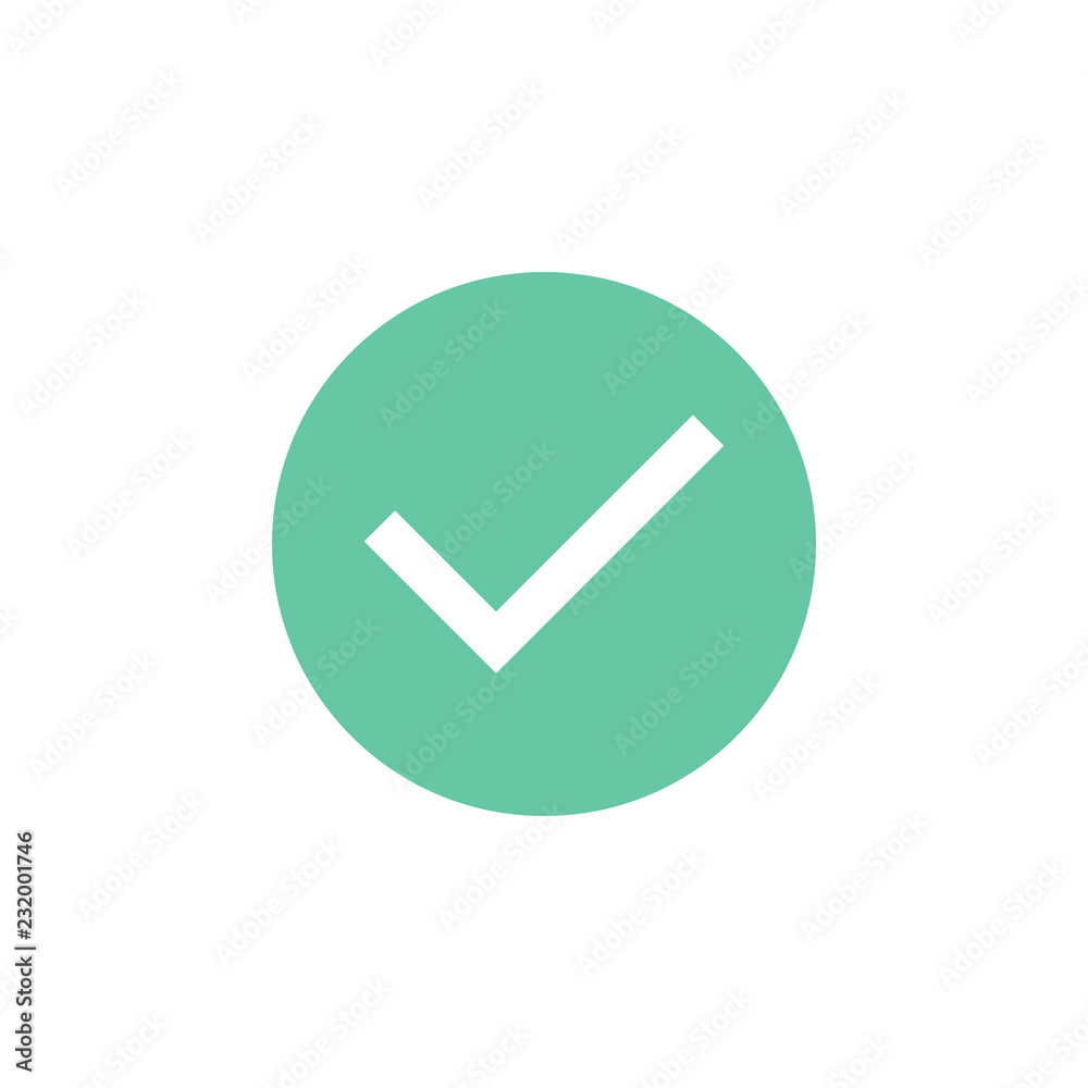 Poster check icon. element of material arrow symbol icon for mobile concept and web apps. color check icon 