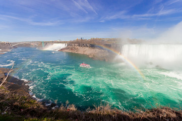 View at Niagara Falls from Canadian side at summer time