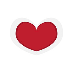 Isolated red heart shape. Vector illustration design