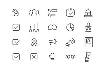 election line icons. vector linear icon set.