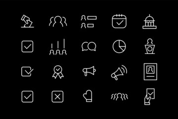 election line icons. vector linear icon set.