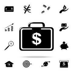 suitcase with money icon. Finance icons universal set for web and mobile