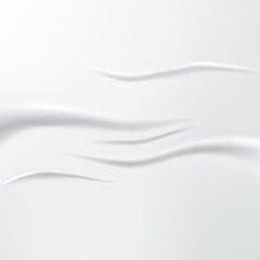 Beautiful White Silk. Drapery Textile Background, Vector Illustration