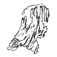 Sketch of a map of the Netherlands. Vector illustration design