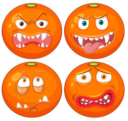 Orange with facial expression