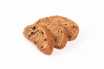 Sliced bread isolated on white background.