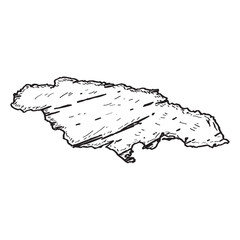 Sketch of a map of Jamaica. Vector illustration design
