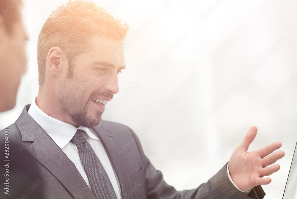 Canvas Prints closeup.business colleagues discussing work issues