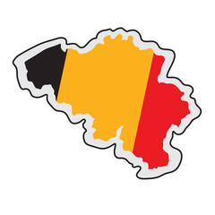 Map of Belgium with its flag. Vector illustration design