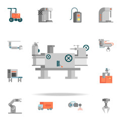 colored lathe production icon. Production icons universal set for web and mobile
