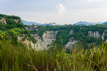 Disused mining industry Landmark of Chonburi Thailand "Grand Canyon Khiri"