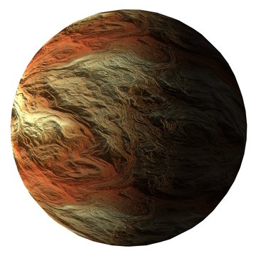 Fototapeta Fantasy planet 3d illustration isolated on white background