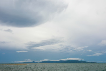 cloud and sky formation over the mountain,surat thani province,Thailand.