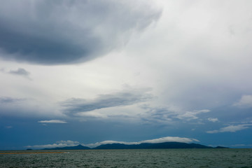 cloud and sky formation over the mountain,surat thani province,Thailand.