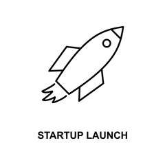 startup launch line icon