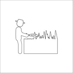 man shearing of shrubs icon. Element of gardening for mobile concept and web apps illustration. Thin line icon for website design and development, app development. Premium icon