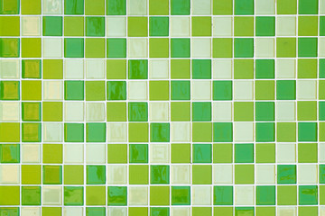 green mosaic wall for background