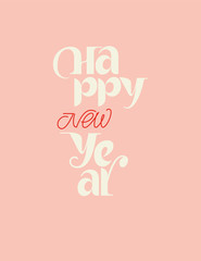 Happy new year lettering and card