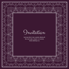 Abstract ornamental lace frame for greeting card or invitation