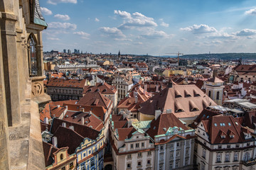 Naklejka na ściany i meble Prague city - Czech Republic - roof view
