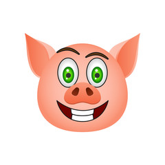 Pig in smile emoji icon. Element of new year symbol icon for mobile concept and web apps. Detailed Pig in smile emoji icon can be used for web and mobile