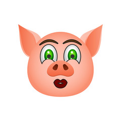Pig in whistle emoji icon. Element of new year symbol icon for mobile concept and web apps. Detailed Pig in whistle emoji icon can be used for web and mobile